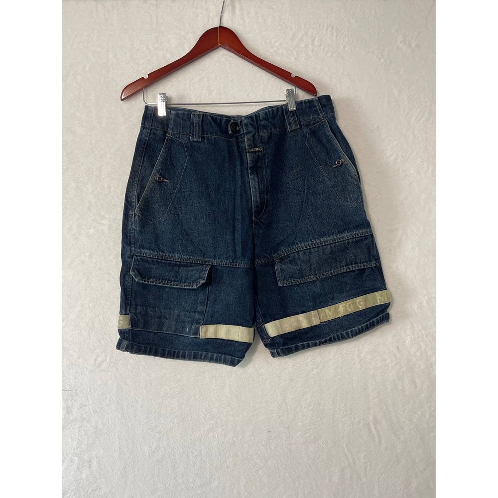 Vtg Marithe Francois Girbaud Mens Denim Shorts Sz 36 Y2K Hip Hop Shuttle Tape